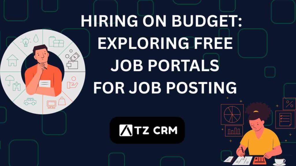 In the image there's an illustration of a person thinking, surrounded by icons representing various job-related or business concepts, and another illustrated character working or analyzing data with graphs and charts around them.