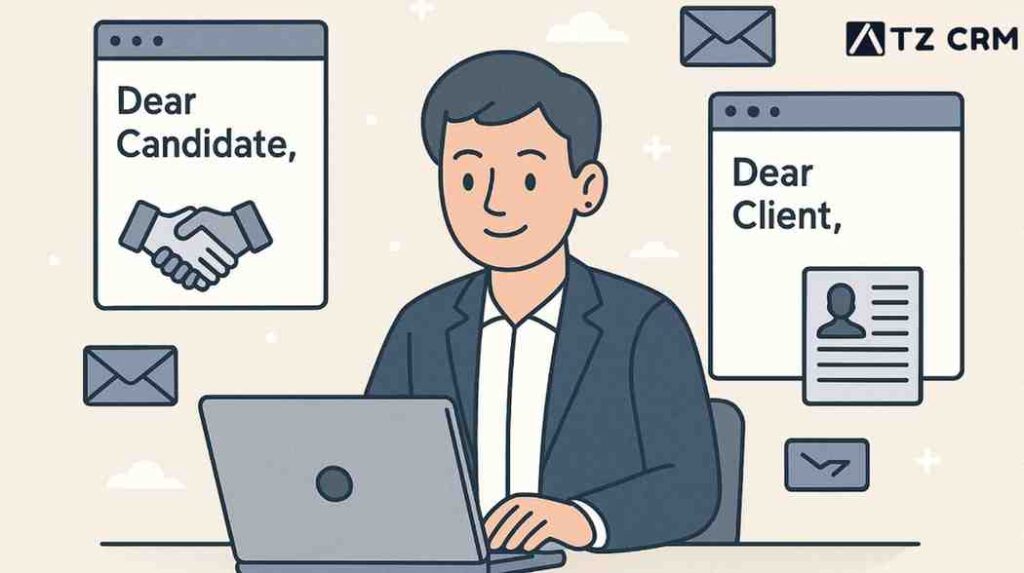 Recruiter bridging communication between candidates and clients.